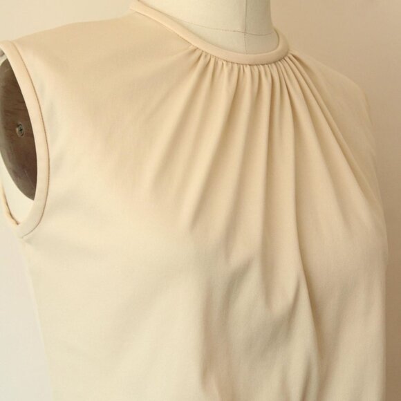 Vintage 1970s 1980s Blouse, Teddi Sleeveless Shirt with Gathers - Picture 5 of 10